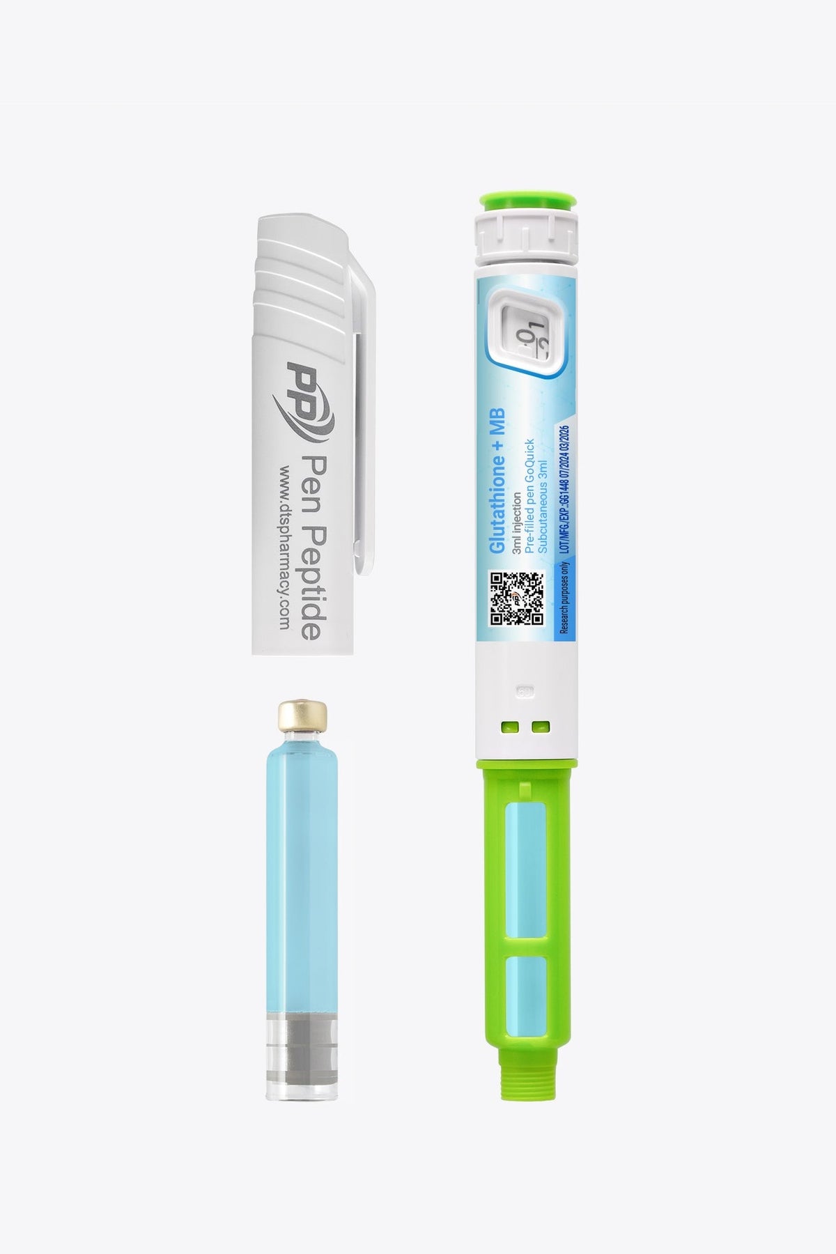 Glutathion + Methylenblau in Form eines Injektionspens zur subkutanen Anwendung